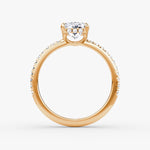 Load image into Gallery viewer, Radiant Cut - Pave Band Hidden Halo - Classic Engagement Ring- 14 K Gold