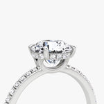 Load image into Gallery viewer, Round Cut - Pave Band Hidden Halo - Classic Engagement Ring- 18 K Gold