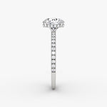 Load image into Gallery viewer, Round Cut - Pave Band Hidden Halo - Classic Engagement Ring- 18 K Gold