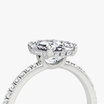 Load image into Gallery viewer, Emerald Cut - Pave Band Hidden Halo - Classic Engagement Ring- 14 K Gold