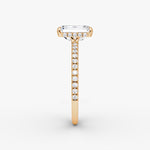 Load image into Gallery viewer, Emerald Cut - Pave Band Hidden Halo - Classic Engagement Ring- 14 K Gold