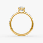 Load image into Gallery viewer, Marquise Cut - Pave Band Hidden Halo - Classic Engagement Ring- 14 K Gold