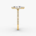 Load image into Gallery viewer, Marquise Cut - Pave Band Hidden Halo - Classic Engagement Ring- 14 K Gold