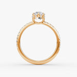 Load image into Gallery viewer, Marquise Cut - Pave Band Hidden Halo - Classic Engagement Ring- 14 K Gold