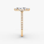 Load image into Gallery viewer, Marquise Cut - Pave Band Hidden Halo - Classic Engagement Ring- 14 K Gold