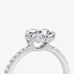 Load image into Gallery viewer, Pear Cut - Pave Band Hidden Halo - Classic Engagement Ring- 18 K Gold