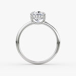 Load image into Gallery viewer, Cushion Cut - Plain Band Hidden Halo - Classic Engagement Ring- 18 K Gold