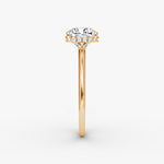 Load image into Gallery viewer, Cushion Cut - Plain Band Hidden Halo - Classic Engagement Ring- 18 K Gold