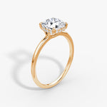 Load image into Gallery viewer, Cushion Cut - Plain Band Hidden Halo - Classic Engagement Ring- 18 K Gold