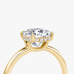 Load image into Gallery viewer, Cushion Cut - Plain Band Hidden Halo - Classic Engagement Ring- 18 K Gold