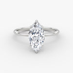 Load image into Gallery viewer, Marquise Cut - Plain Band Hidden Halo - Classic Engagement Ring- 14 K Gold