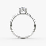 Load image into Gallery viewer, Marquise Cut - Plain Band Hidden Halo - Classic Engagement Ring- 14 K Gold