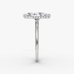 Load image into Gallery viewer, Marquise Cut - Plain Band Hidden Halo - Classic Engagement Ring- 14 K Gold