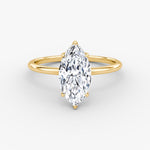 Load image into Gallery viewer, Marquise Cut - Plain Band Hidden Halo - Classic Engagement Ring- 14 K Gold