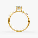 Load image into Gallery viewer, Marquise Cut - Plain Band Hidden Halo - Classic Engagement Ring- 14 K Gold