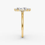 Load image into Gallery viewer, Marquise Cut - Plain Band Hidden Halo - Classic Engagement Ring- 14 K Gold