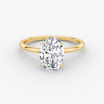 Load image into Gallery viewer, Oval Cut - Plain Band Hidden Halo - Classic Engagement Ring- 18 K Gold