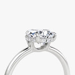Load image into Gallery viewer, Pear Cut - Plain Band Hidden Halo - Classic Engagement Ring- 18 K Gold