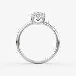 Load image into Gallery viewer, Pear Cut - Plain Band Hidden Halo - Classic Engagement Ring- 18 K Gold