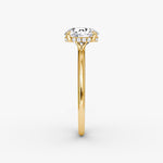 Load image into Gallery viewer, Round Cut - Plain Band Hidden Halo - Classic Engagement Ring- 14 K Gold