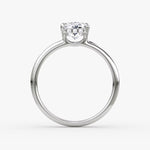 Load image into Gallery viewer, Radiant Cut - Plain Band Hidden Halo - Classic Engagement Ring- 14 K Gold