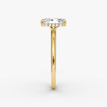 Load image into Gallery viewer, Radiant Cut - Plain Band Hidden Halo - Classic Engagement Ring- 14 K Gold