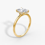 Load image into Gallery viewer, Radiant Cut - Plain Band Hidden Halo - Classic Engagement Ring- 14 K Gold