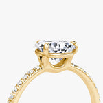 Load image into Gallery viewer, Pear Cut - Pave Band - Classic Engagement Ring- 14 K Gold