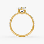 Load image into Gallery viewer, Pear Cut - Pave Band - Classic Engagement Ring- 14 K Gold
