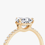 Load image into Gallery viewer, Pear Cut - Pave Band - Classic Engagement Ring- 14 K Gold