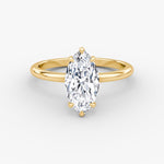 Load image into Gallery viewer, Marquise Cut - Plain Band - Classic Engagement Ring- 18 K Gold