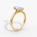 Load image into Gallery viewer, Marquise Cut - Plain Band - Classic Engagement Ring- 18 K Gold