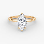 Load image into Gallery viewer, Marquise Cut - Plain Band - Classic Engagement Ring- 18 K Gold