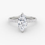 Load image into Gallery viewer, Marquise Cut - Pave Band - Classic Engagement Ring- 14 K Gold