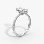 Load image into Gallery viewer, Marquise Cut - Pave Band - Classic Engagement Ring- 14 K Gold