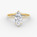 Load image into Gallery viewer, Marquise Cut - Pave Band - Classic Engagement Ring- 14 K Gold