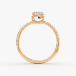 Load image into Gallery viewer, Marquise Cut - Pave Band - Classic Engagement Ring- 14 K Gold