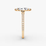 Load image into Gallery viewer, Marquise Cut - Pave Band - Classic Engagement Ring- 14 K Gold