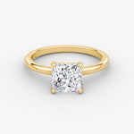Load image into Gallery viewer, Princess Cut - Plain Band - Classic Engagement Ring- 18 K Gold
