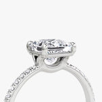 Load image into Gallery viewer, Princess Cut - Pave Band - Classic Engagement Ring- 18 K Gold