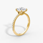 Load image into Gallery viewer, Princess Cut - Pave Band - Classic Engagement Ring- 18 K Gold