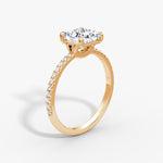 Load image into Gallery viewer, Princess Cut - Pave Band - Classic Engagement Ring- 18 K Gold