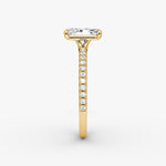 Load image into Gallery viewer, Radiant Cut - Pave Band - Classic Engagement Ring- 18 K Gold