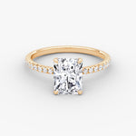 Load image into Gallery viewer, Radiant Cut - Pave Band - Classic Engagement Ring- 18 K Gold