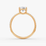 Load image into Gallery viewer, Radiant Cut - Pave Band - Classic Engagement Ring- 18 K Gold