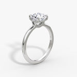 Load image into Gallery viewer, Cushion Cut - Plain Band - Classic Engagement Ring- 18 K Gold