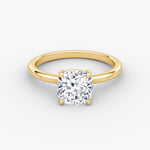 Load image into Gallery viewer, Cushion Cut - Plain Band - Classic Engagement Ring- 18 K Gold