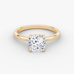Load image into Gallery viewer, Cushion Cut - Plain Band - Classic Engagement Ring- 18 K Gold