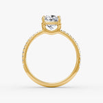 Load image into Gallery viewer, Cushion Cut - Pave Band - Classic Engagement Ring- 18 K Gold