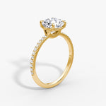 Load image into Gallery viewer, Cushion Cut - Pave Band - Classic Engagement Ring- 18 K Gold